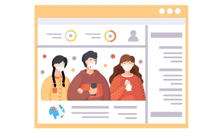 Informations en ligne sur le coronavirus  Illustration
