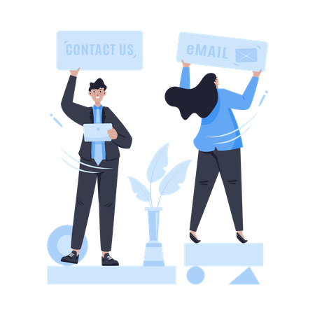 Informations sur les contacts professionnels de l'entreprise  Illustration
