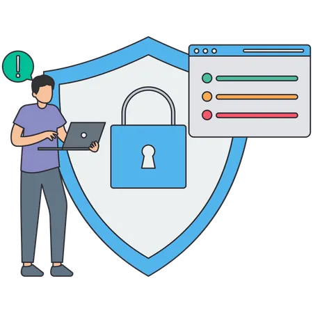 Informationssicherheit oder Datenschutz  Illustration