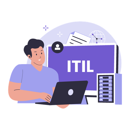 Bibliothek für Informationstechnologie-Infrastruktur  Illustration