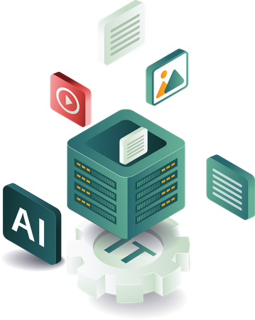 Informationstechnologie-KI-Datenserver  Illustration