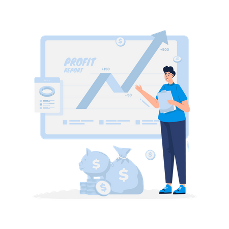 Informe de ganancias de ventas  Ilustración