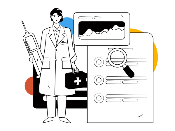 Informe de análisis médico  Illustration