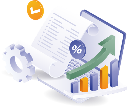 Informe de crecimiento empresarial con desarrollo  Ilustración