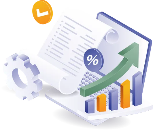 Informe de crecimiento empresarial con desarrollo  Ilustración