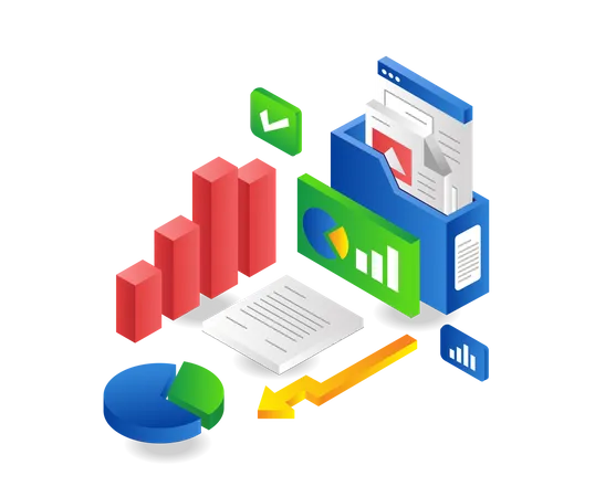 Informe de datos de análisis del administrador comercial de la empresa  Ilustración