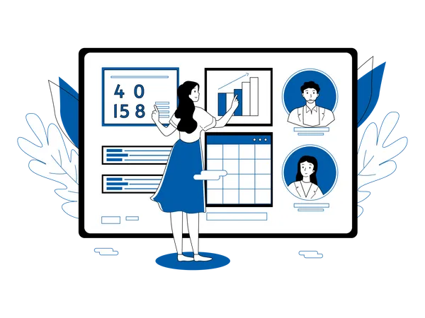 Médico revisando el informe del paciente en línea  Ilustración