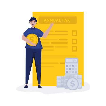 Informe anual del formulario de impuestos  Ilustración