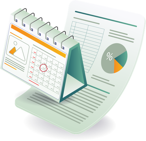 Informe mensual de análisis de datos empresariales  Ilustración