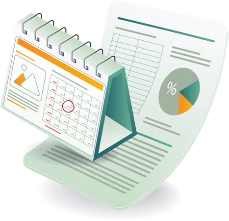 Informe mensual de análisis de datos empresariales  Ilustración