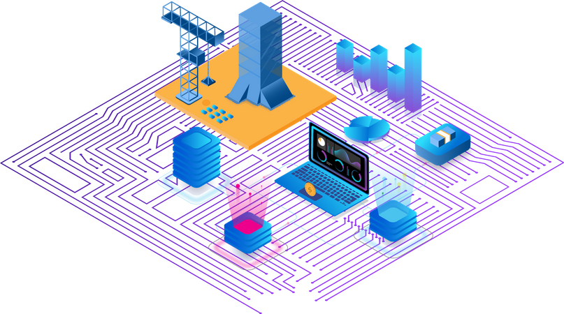 Infraestructura bancaria fintech  Ilustración