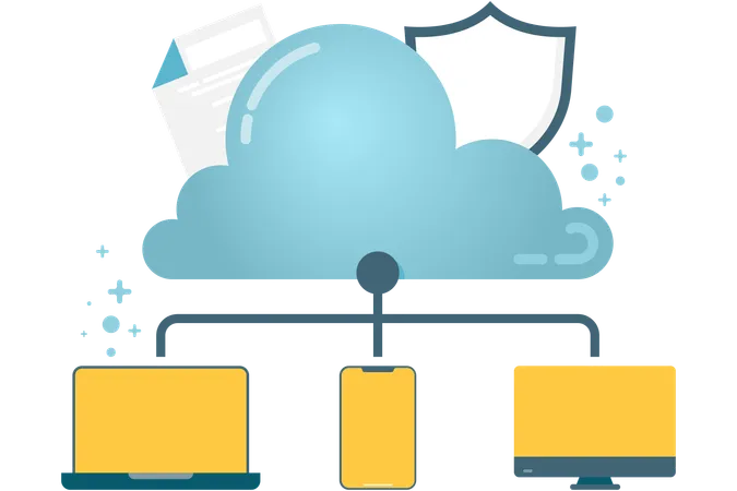 Infraestructura de almacenamiento en la nube  Ilustración