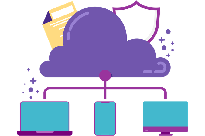 Infraestructura de almacenamiento en la nube  Ilustración