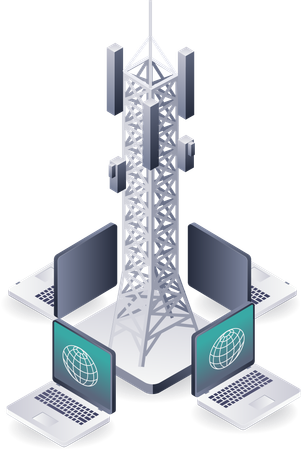 Infraestrutura de Torre para Tecnologia de Dados e Informação  Ilustração