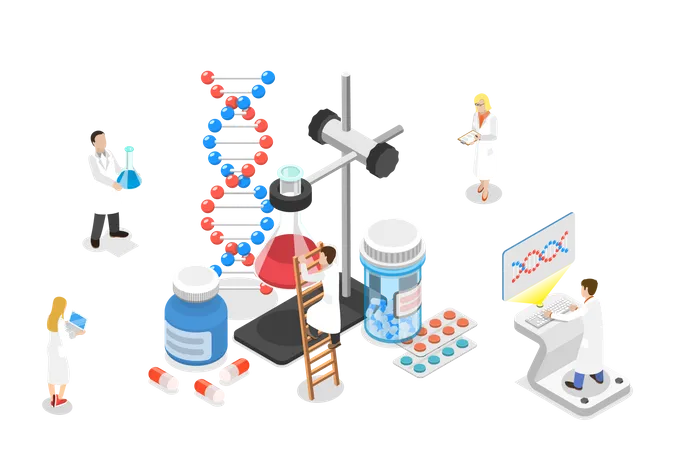 Ingeniería farmacéutica y desarrollo de fármacos  Ilustración