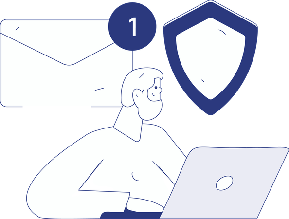 Ingenieros analizando la seguridad de los datos.  Ilustración