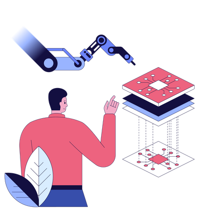 Ingenieur entwickelt Programmierchips  Illustration