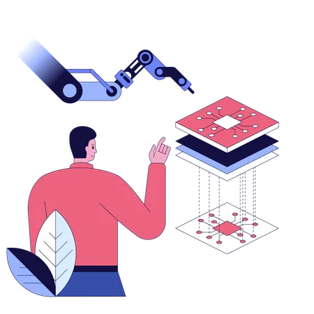 Ingenieur entwickelt Programmierchips  Illustration