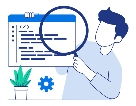 L'ingénieur logiciel a inspecté le code source pour détecter d'éventuelles erreurs  Illustration
