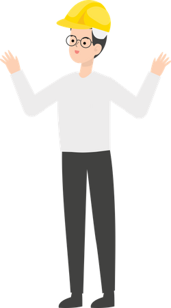 Ingenieur mit offenen Armen  Illustration