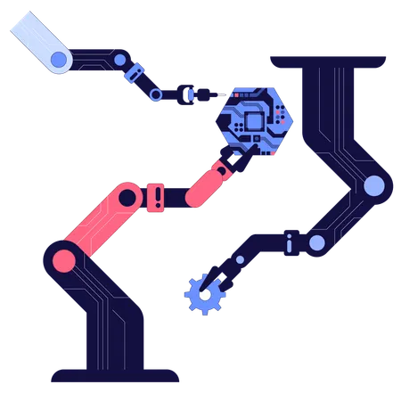 Ingenieure arbeiten in der Automobilindustrie  Illustration