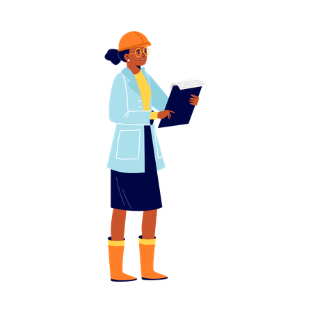 Ingenieurin einer Pipeline für die Ölindustrie  Illustration