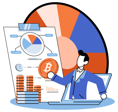 Initial coin offering and cryptocurrency  Illustration