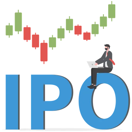 IPO Initial Public Offering People Investing Strategy Concept Flat Vector Illustration 일러스트레이션