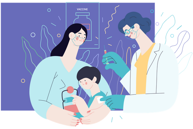 Vacunación infantil  Ilustración