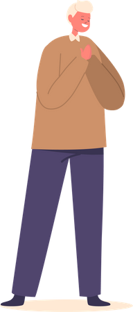 Innocent Child With Clasped Hand  Illustration