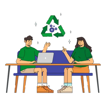 Innovadores de tecnología verde  Ilustración