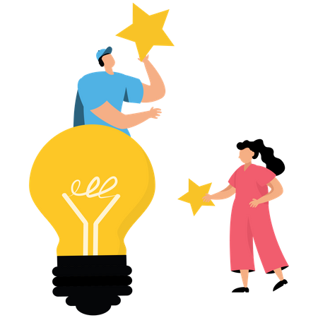 Innovation idea to drive team success Illustration