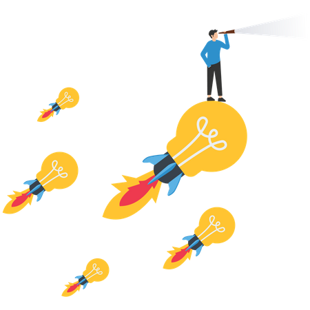 Innovation idea to drive team success  Illustration