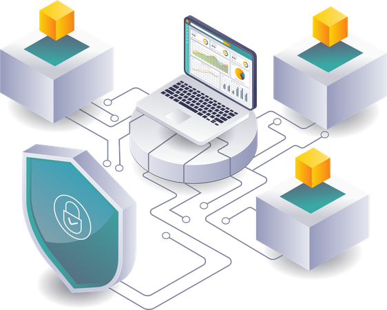 Innovationen im Blockchain-Datenanalyse-Management  Illustration