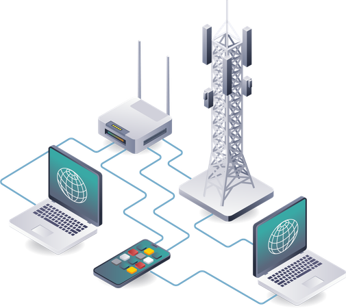 Innovative Hardware Networking Solutions for IT Systems  Illustration