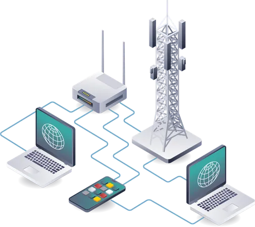 Innovative Hardware Networking Solutions for IT Systems  Illustration