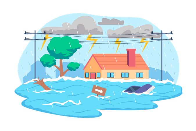 Inondation  Illustration