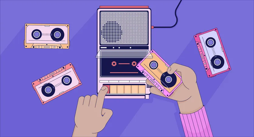 Insérer une cassette dans le lecteur  Illustration