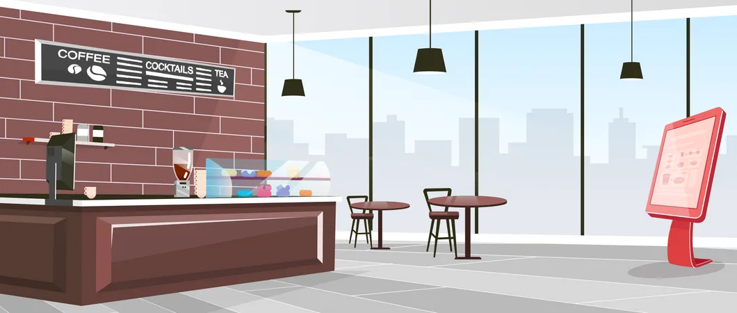 Inside cafeteria  Illustration