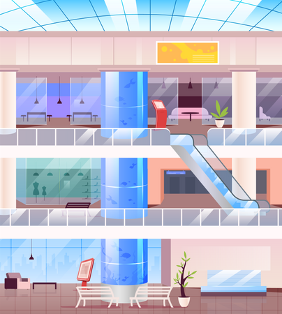 Inside shopping mall  Illustration