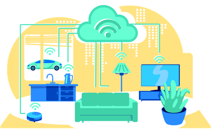 Inside smart home  Illustration