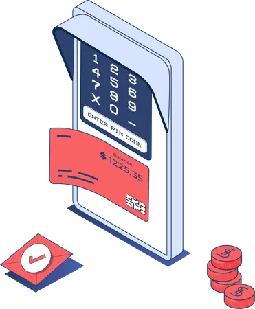 Insira o PIN do cartão para pagamento on-line  Ilustração