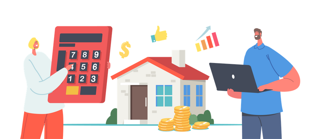 Inspección de la casa para valor y evaluación.  Ilustración