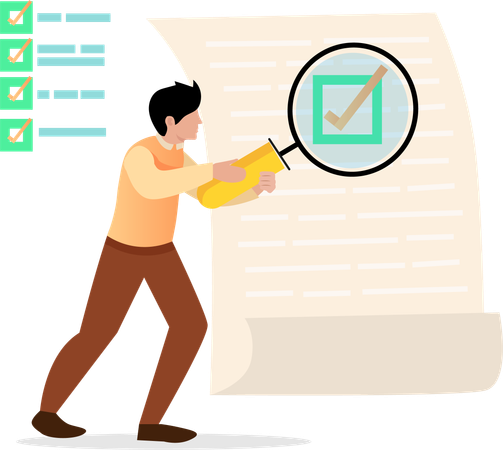 Inspect or review document  Illustration