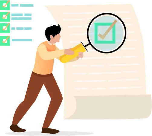 Inspect or review document  Illustration