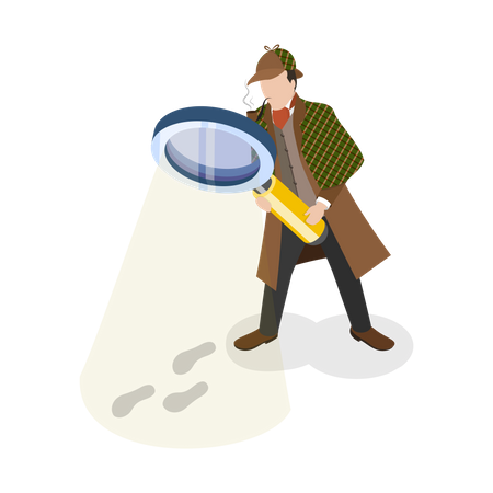 Inspector Holmes Characters  Illustration