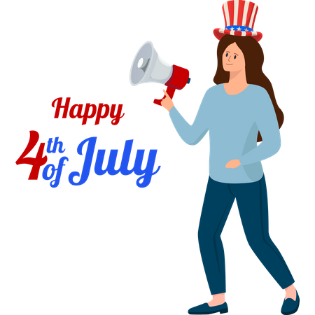 Inspirer le patriotisme L'annonce de l'indépendance d'une femme  Illustration