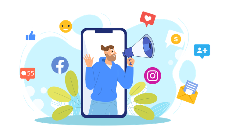 Instagram Marketing illustration 01  Illustration