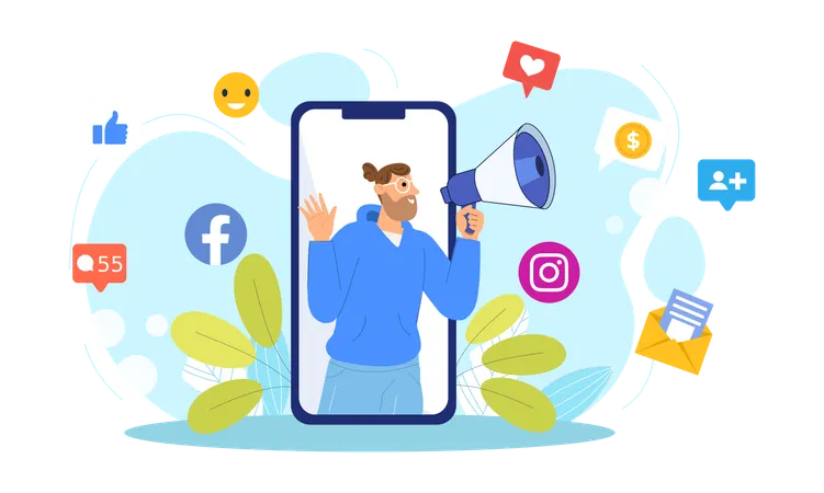 Instagram Marketing illustration 01  Illustration