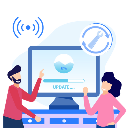 Instalando actualización  Ilustración